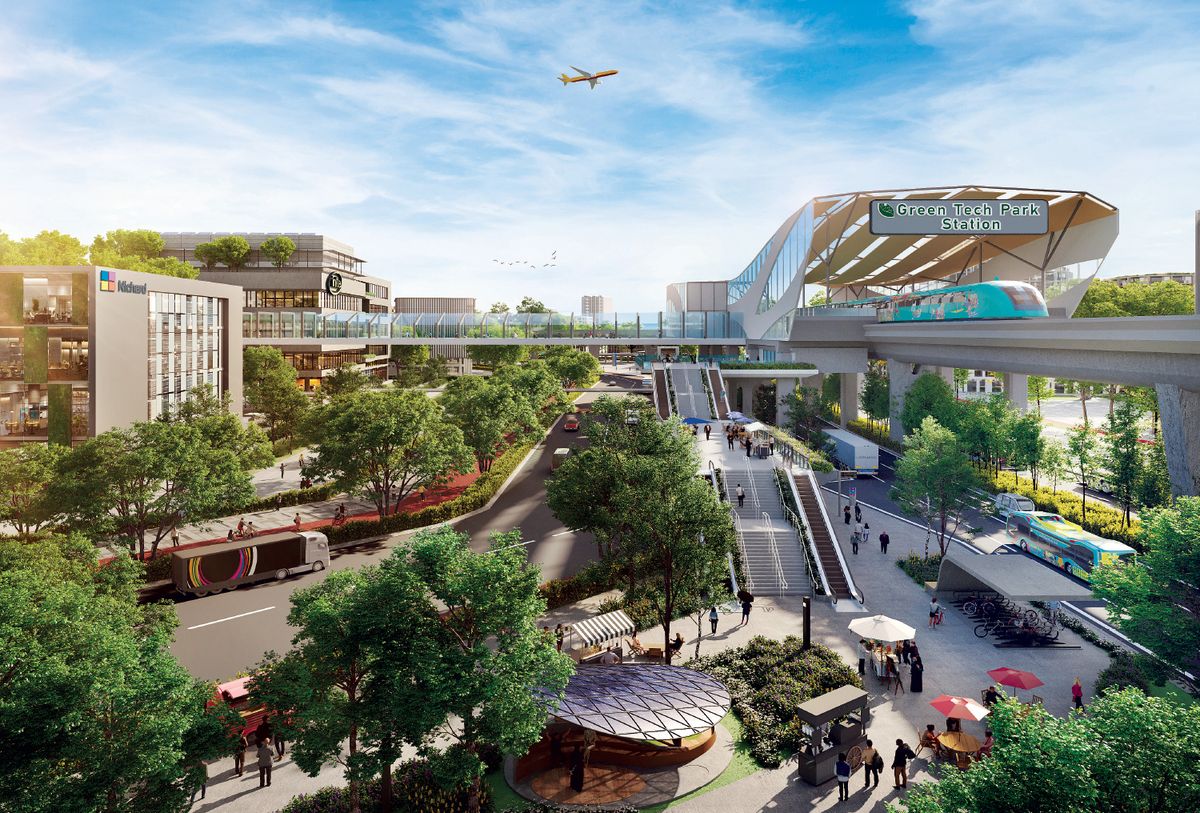 With over 100km of bike paths, autonomous trams, electric buses and the Mutiara LRT, Silicon Island targets a 70:30 public-private transport split